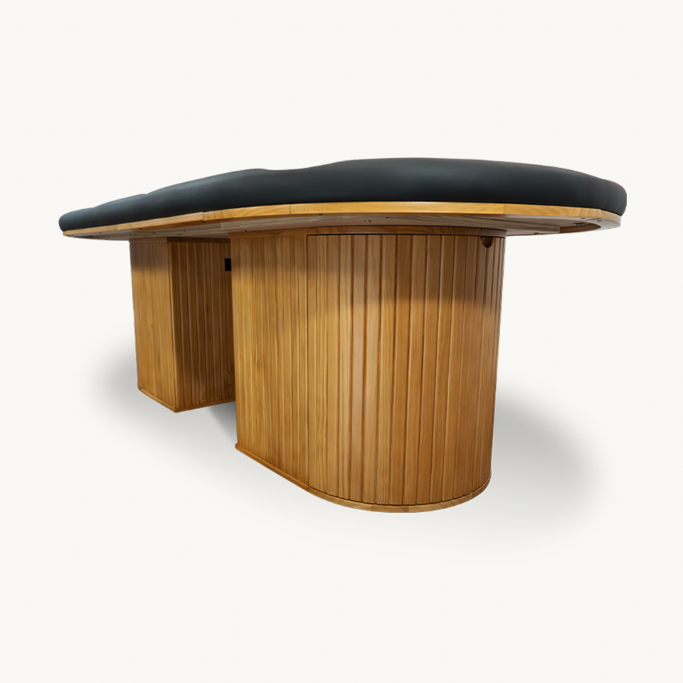 The Miya, Oval Poker Table - in Natural or American Walnut Finish