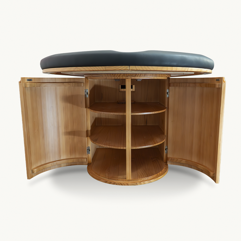 The Miya, Oval Poker Table - in Natural or American Walnut Finish