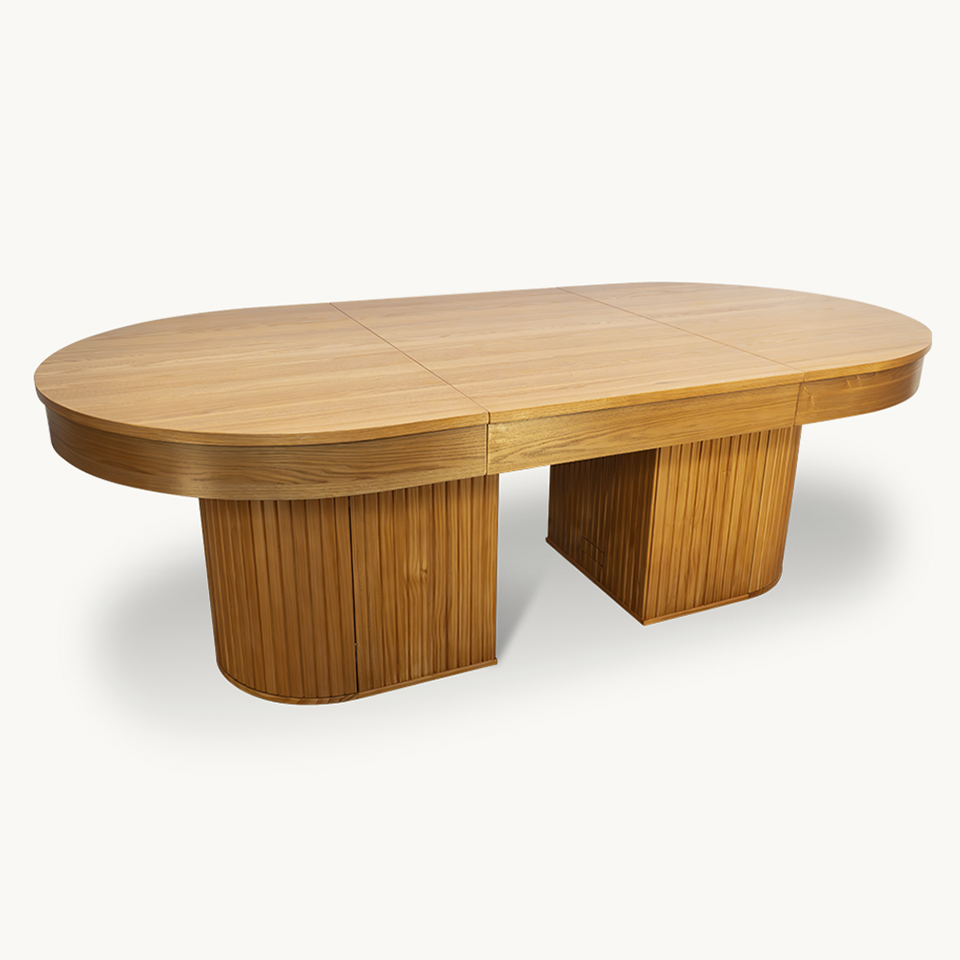 The Miya, Oval Poker Table - in Natural or American Walnut Finish