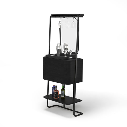 Prohibition Mini Cocktail Bar, Black. Small but mighty! Stylishly compact with Art Deco design. 1-Year Limited Warranty
