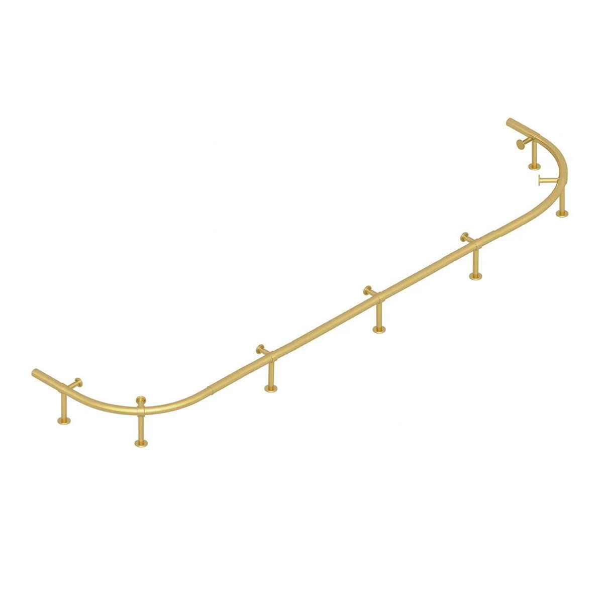 Optional Foot Rail for Prohibition 84" Cocktail Bar shown in brass to go with Black bar.