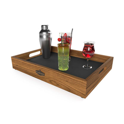 Elegant solid-wood serving tray included.
