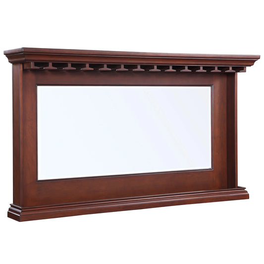 Seville 62" Back Bar Mirror with a mahogany finish on a hardwood frame of solid birch and birch veneers.