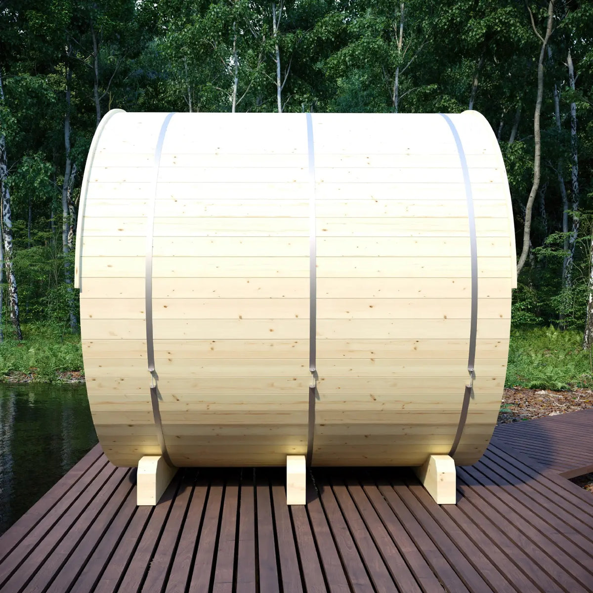 Finnish Sauna Builders - Tampere Finnish Barrel Sauna with WiFi Heater