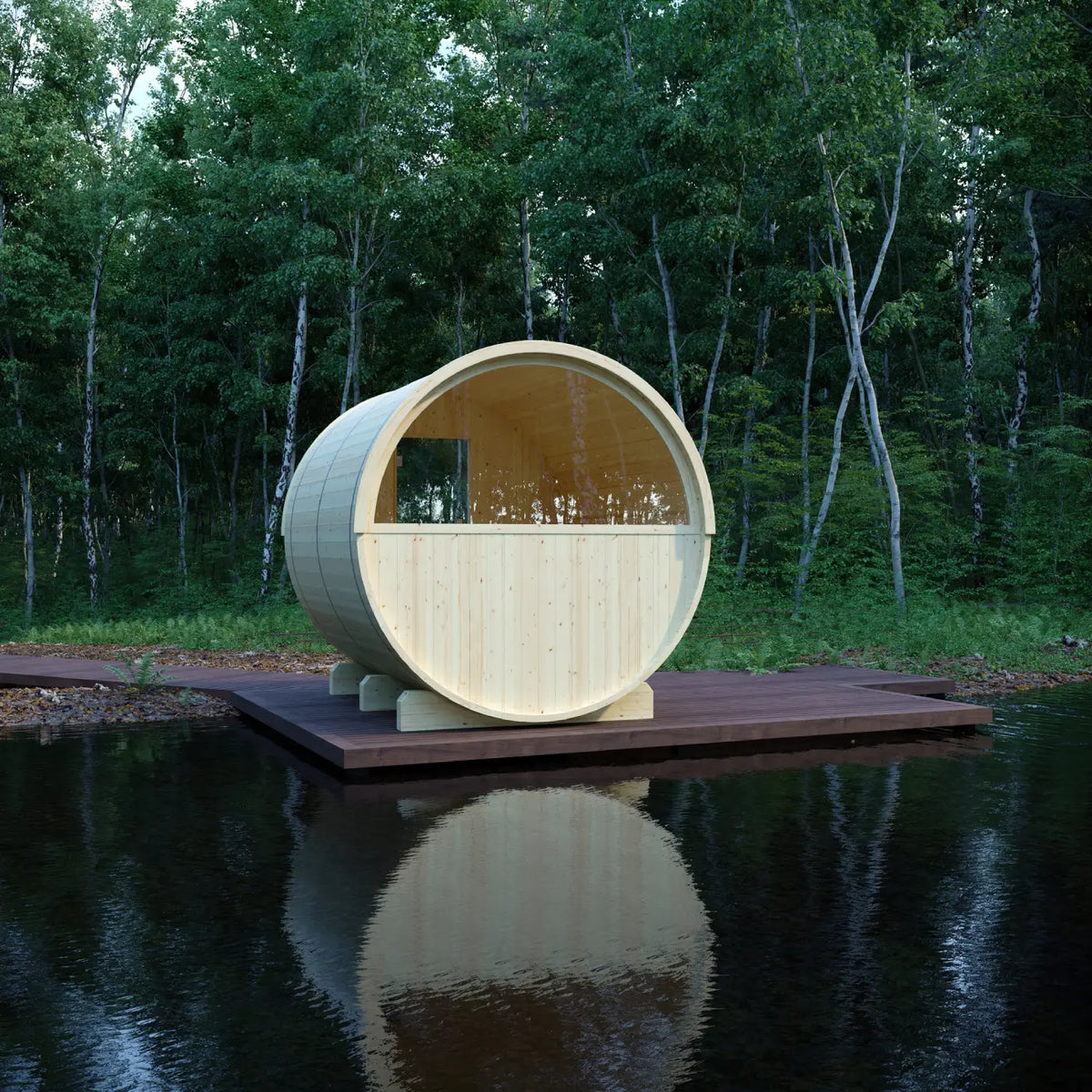 Finnish Sauna Builders - Tampere Finnish Barrel Sauna with WiFi Heater
