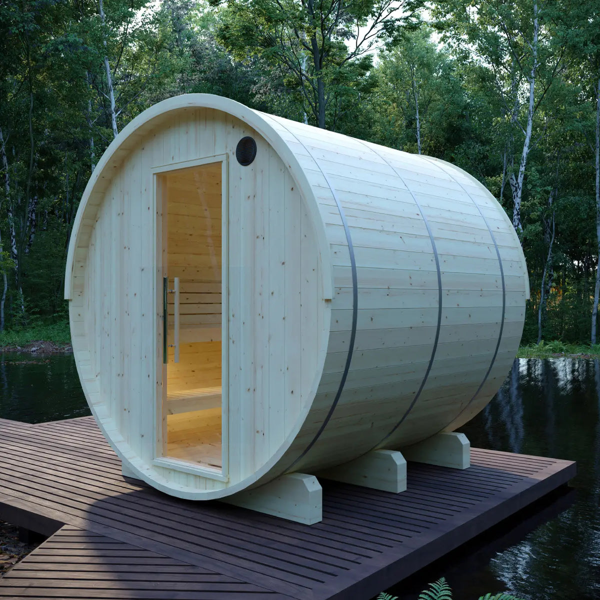 Finnish Sauna Builders - Tampere Finnish Barrel Sauna with WiFi Heater
