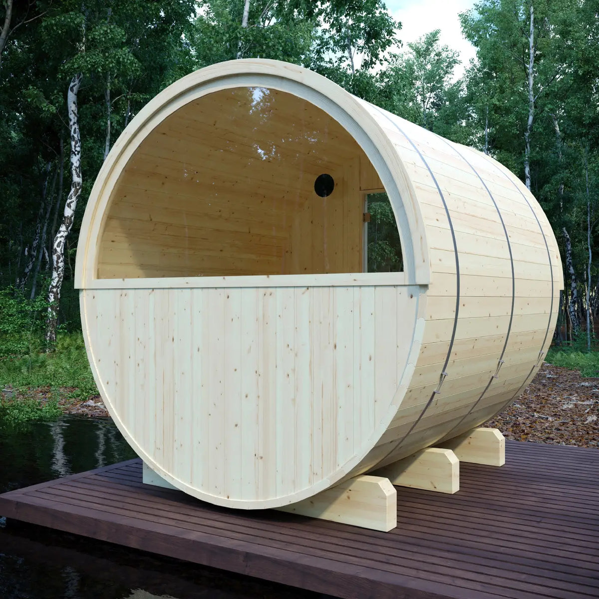 Finnish Sauna Builders - Tampere Finnish Barrel Sauna with WiFi Heater
