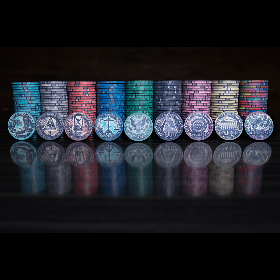 Chips in 9-Color Combination: Light Blue, Gray, Red, Blue, Green, Black, Pink, Yellow, Multi 