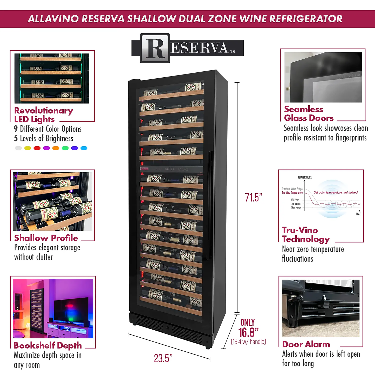 Allavino Reserva Series 67 Bottle Dual Zone Wine Refrigerator