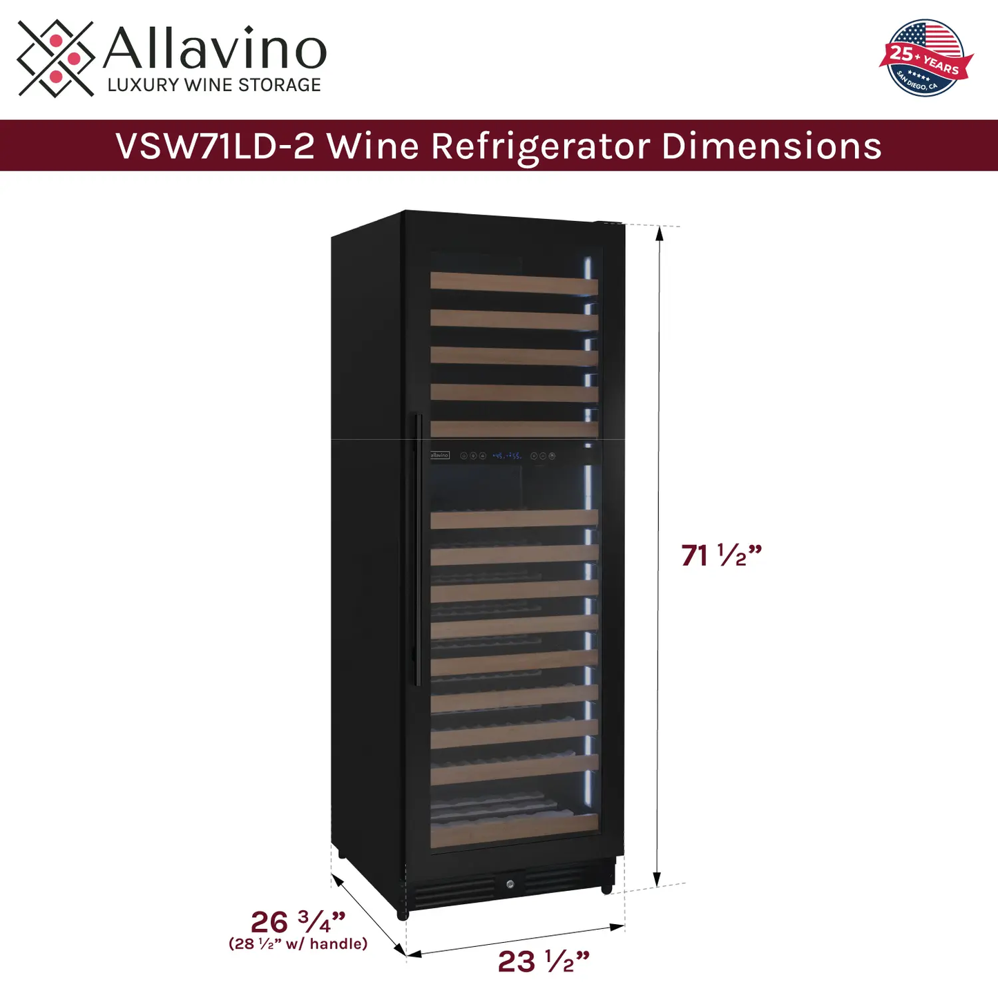 Allavino Reserva Series 172 Bottle Dual Zone Wine Refrigerator