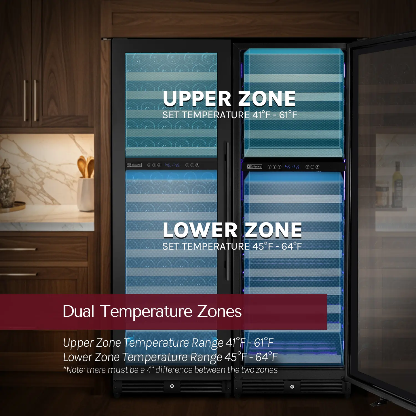 Allavino Reserva Series 172 Bottle Dual Zone Wine Refrigerator