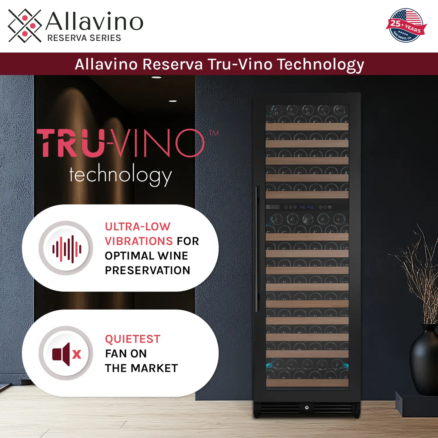 Allavino Reserva Series 172 Bottle Dual Zone Wine Refrigerator