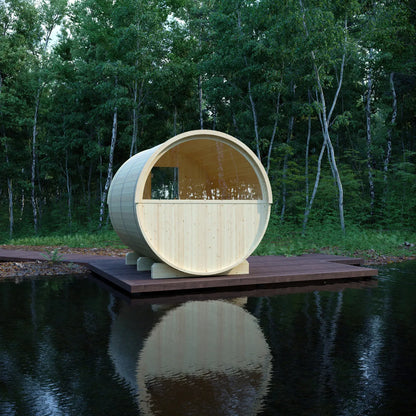 Finnish Sauna Builders Vassa Finnish Barrel Sauna with WiFi Heater - Finnish Sauna Builders
