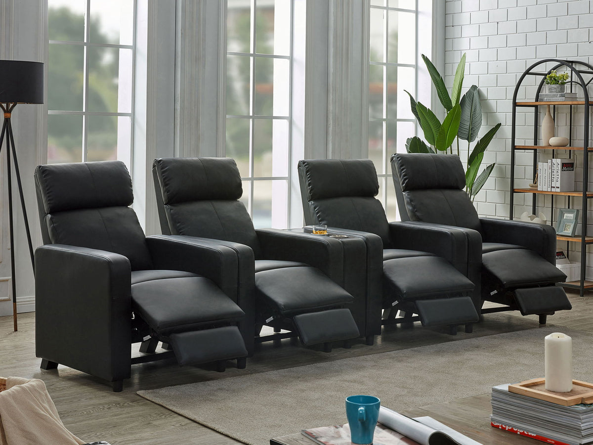 Unique Piece Furniture - Toohey Upholstered Tufted Recliner Living Room Set Black