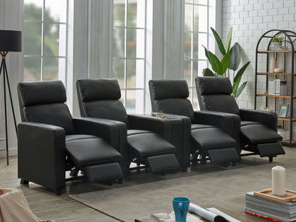 Unique Piece Furniture - Toohey Upholstered Tufted Recliner Living Room Set Black