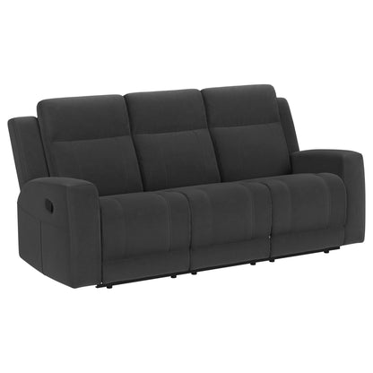 Unique Piece Furniture - Brentwood 2-piece Upholstered Reclining Sofa Set Charcoal