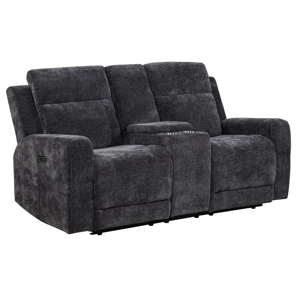 Unique Piece Furniture - Kennett Chenille Upholstered Power Reclining Loveseat Grey