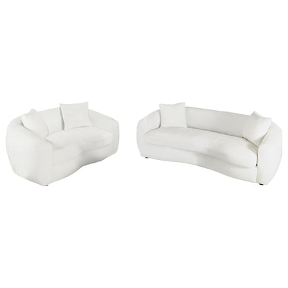 Unique Piece Furniture Isabella 2-piece Faux Sheepskin Upholstered Sofa Set Natural