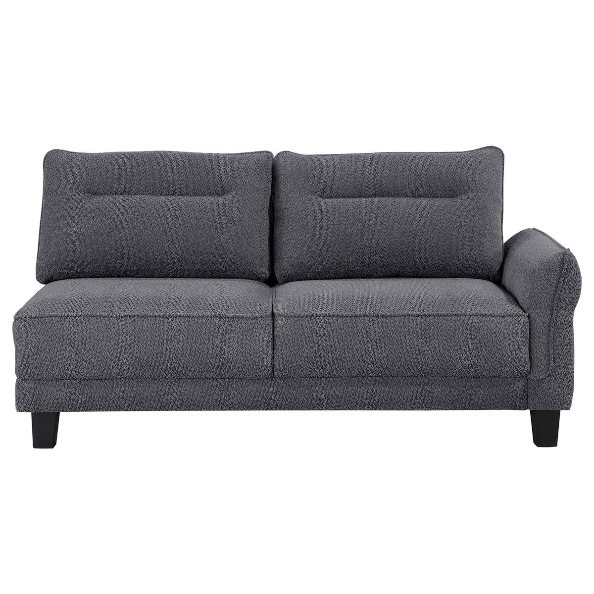 Unique Piece Furniture Caspian Upholstered Curved Arm Chaise Sectional Sofa Grey