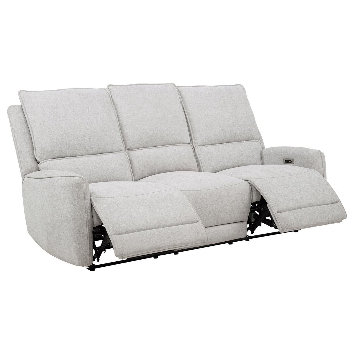 Unique Piece Furniture - Sylmar Chenille Upholstered Power Reclining Sofa Dove Grey