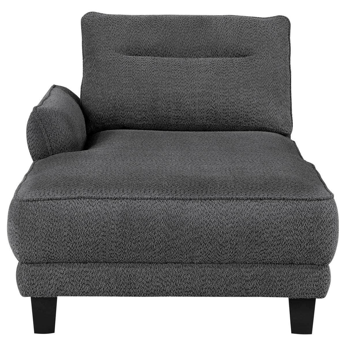 Unique Piece Furniture Caspian Upholstered Curved Arm Chaise Sectional Sofa Grey