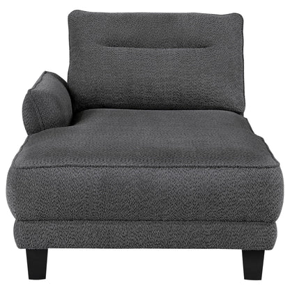 Unique Piece Furniture Caspian Upholstered Curved Arm Chaise Sectional Sofa Grey