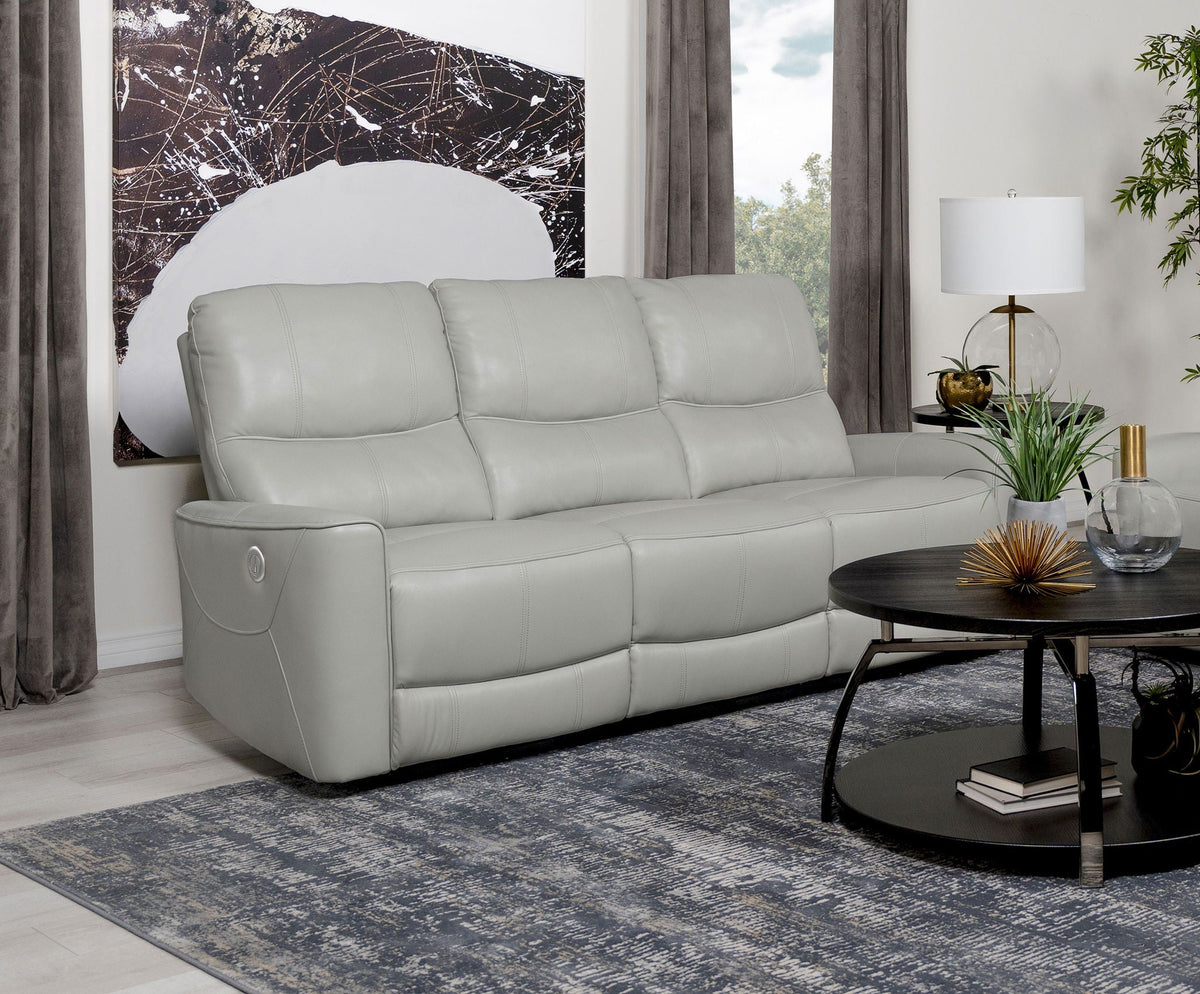Unique Piece Furniture - Greenfield Upholstered Power Reclining Sofa Dove Grey