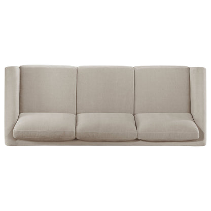 Unique Piece Furniture - Islington 2-piece Upholstered Panel Arm Sofa Set Taupe