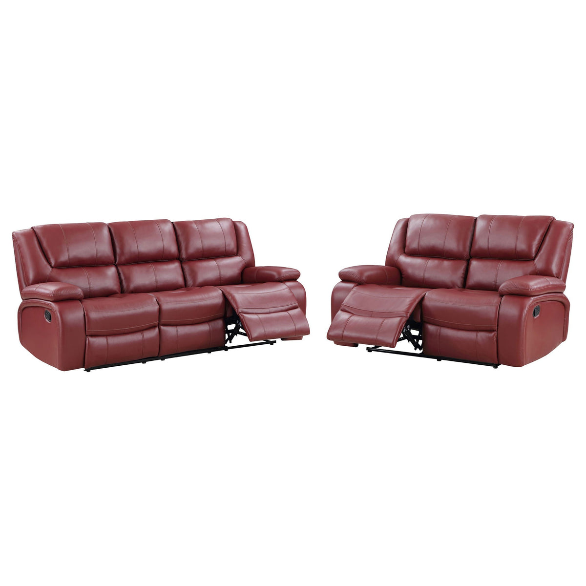Unique Piece Furniture - Camila 2-piece Upholstered Reclining Sofa Set Red