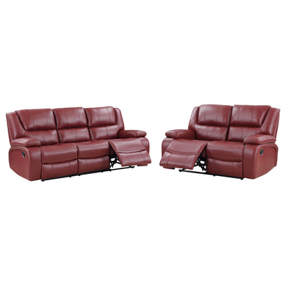 Unique Piece Furniture - Camila 2-piece Upholstered Reclining Sofa Set Red