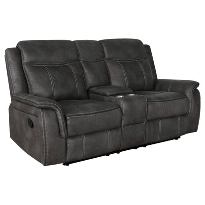 Unique Piece Furniture - Lawrence 2-piece Upholstered Reclining Sofa Set Charcoal