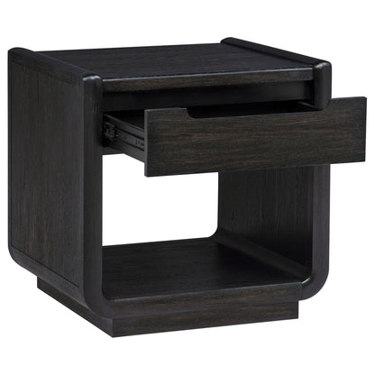 Unique Piece Furniture Leandro 2-piece Wood Coffee and End Table Set Burnished Black