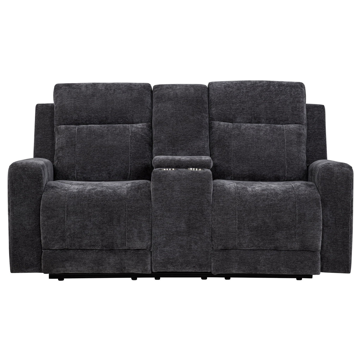 Unique Piece Furniture - Kennett Chenille Upholstered Power Reclining Loveseat Grey