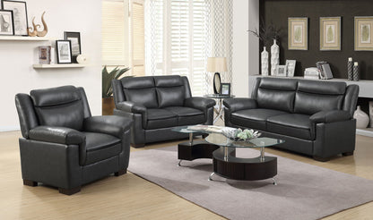 Unique Piece Furniture Arabella 3-piece Upholstered Padded Arm Sofa Set Grey
