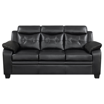 Unique Piece Furniture - Finley 2-piece Upholstered Padded Arm Tufted Sofa Set Black