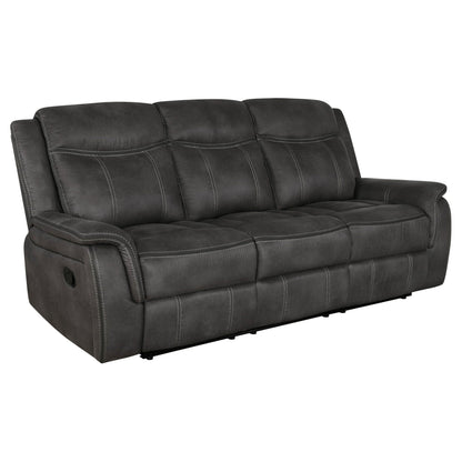 Unique Piece Furniture - Lawrence 2-piece Upholstered Reclining Sofa Set Charcoal