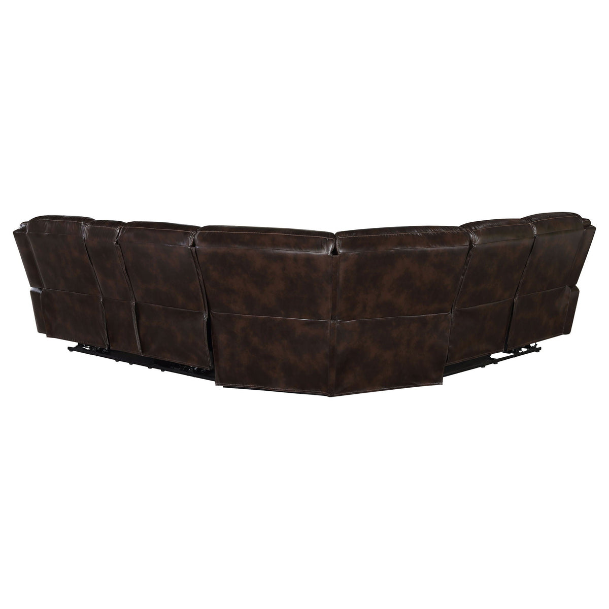 Unique Piece Furniture - Sycamore Upholstered Power Reclining Sectional Sofa Brown