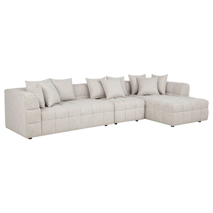 Unique Piece Furniture Amara 3-Piece Upholstered Sectional Sofa