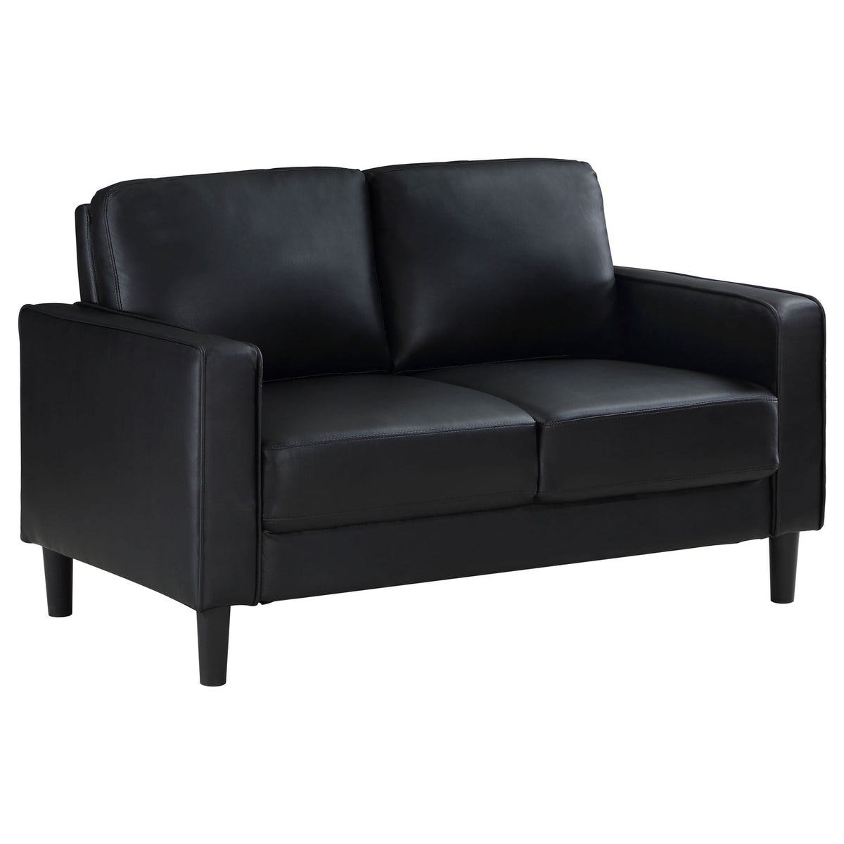 Unique Piece Furniture - Ruth 2-piece Upholstered Track Arm Sofa Set Black