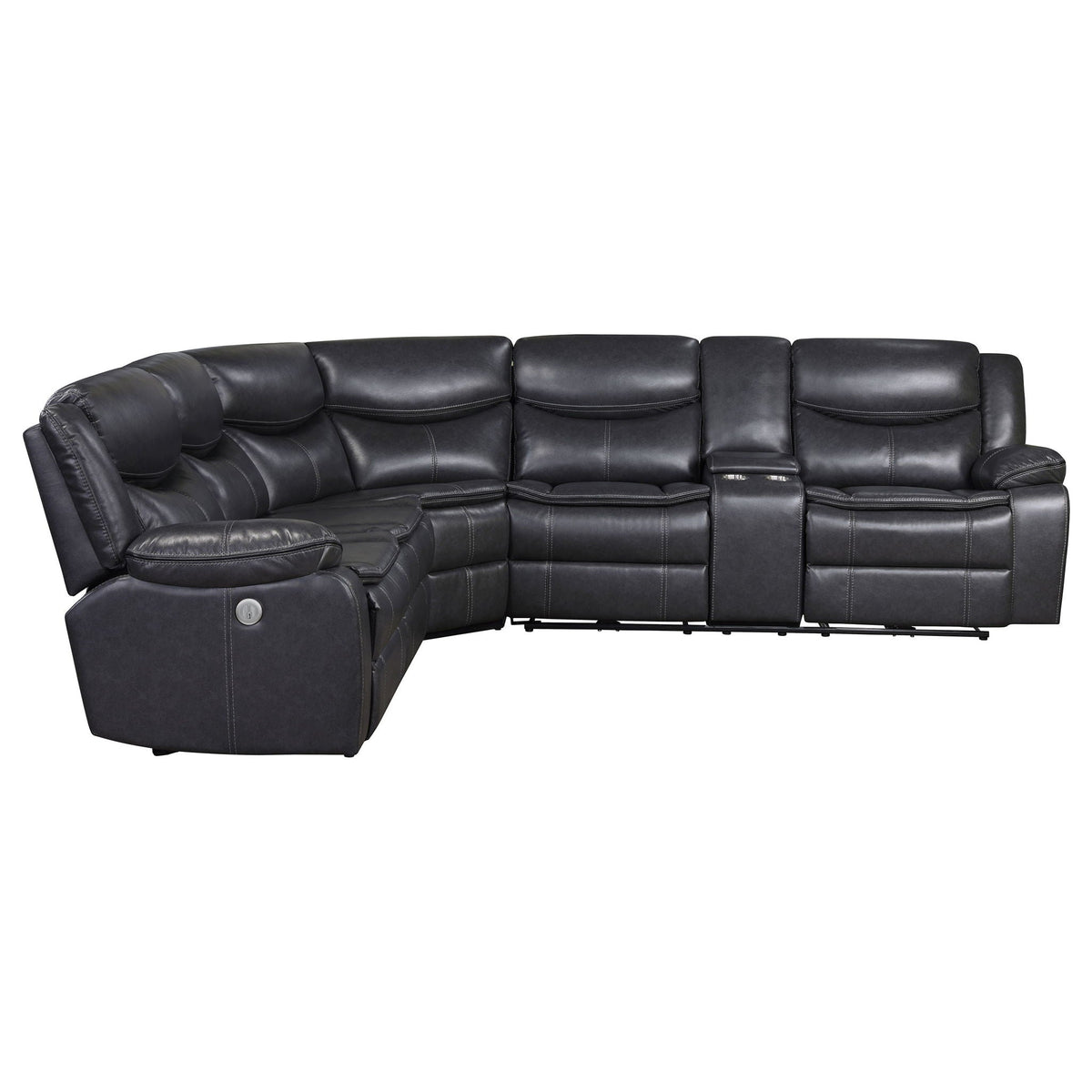Unique Piece Furniture - Sycamore Upholstered Power Reclining Sectional Sofa Grey