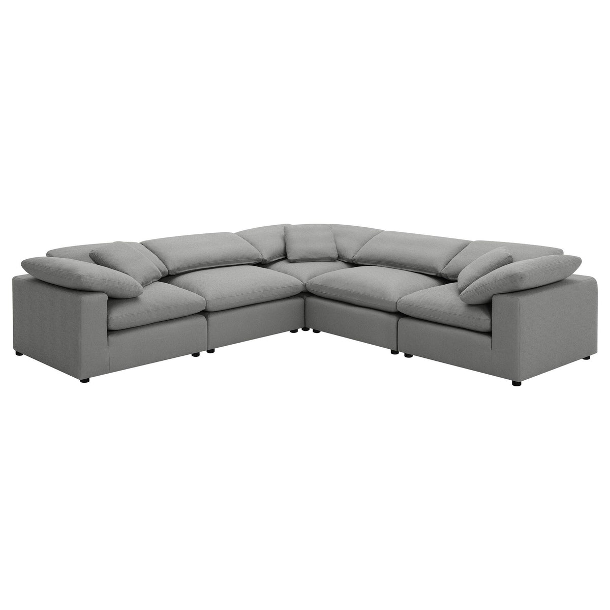 Unique Piece Furniture - Raleigh 5-piece Boucle Upholstered Modular Sectional Grey