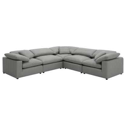 Unique Piece Furniture - Raleigh 5-piece Boucle Upholstered Modular Sectional Grey