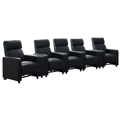 Unique Piece Furniture Toohey Upholstered Tufted Recliner Living Room Set Black