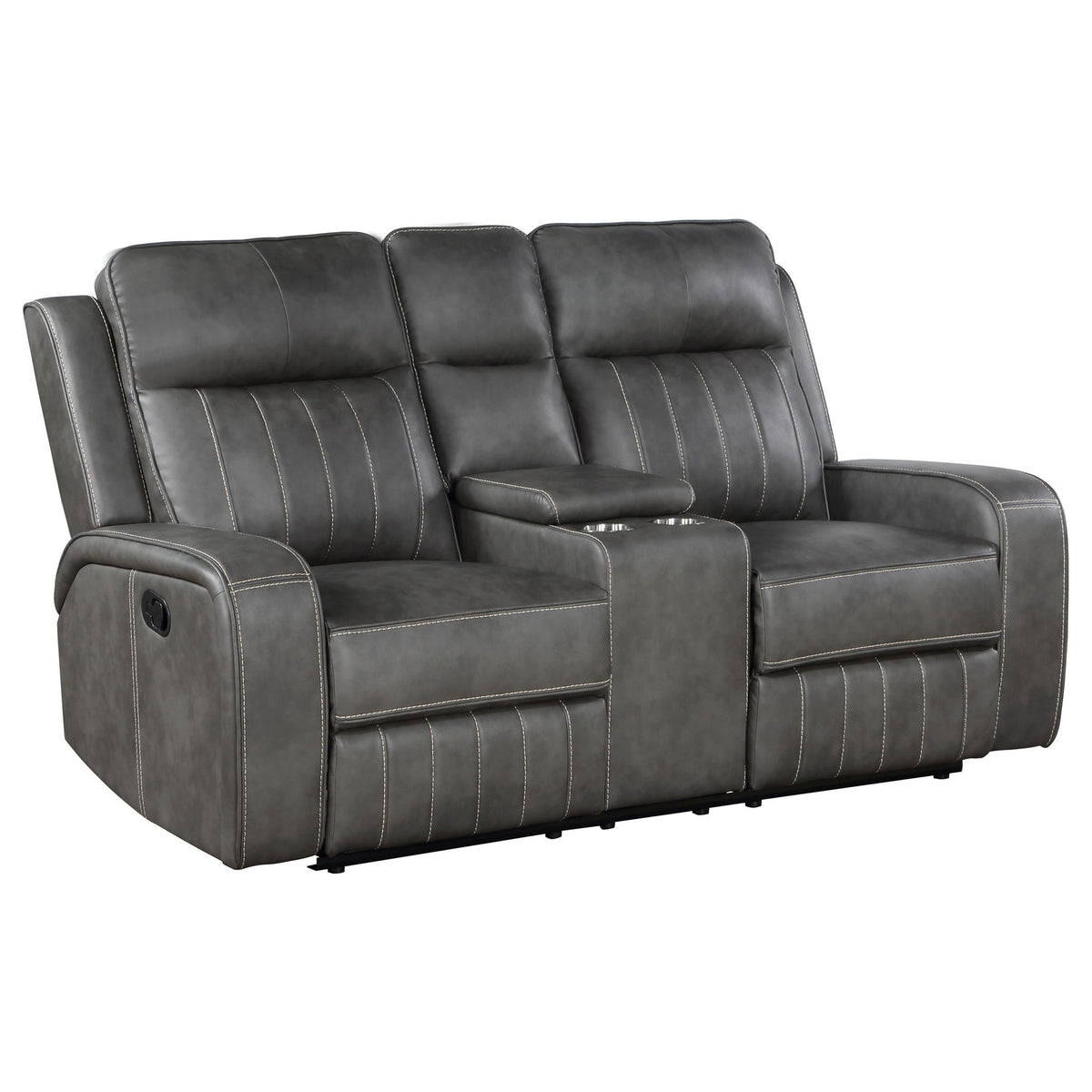 Unique Piece Furniture - Raelynn Upholstered Track Arm Motion Loveseat Grey