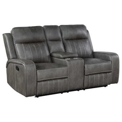 Unique Piece Furniture - Raelynn Upholstered Track Arm Motion Loveseat Grey