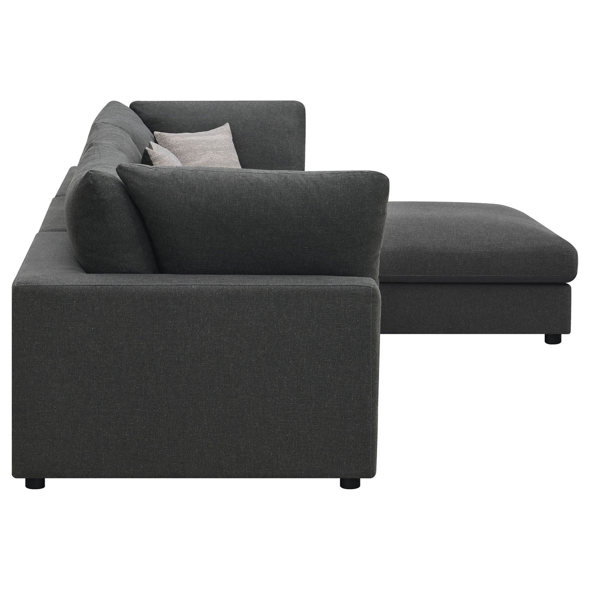 Unique Piece Furniture - Serene 4-piece Upholstered Modular Sectional Sofa Charcoal