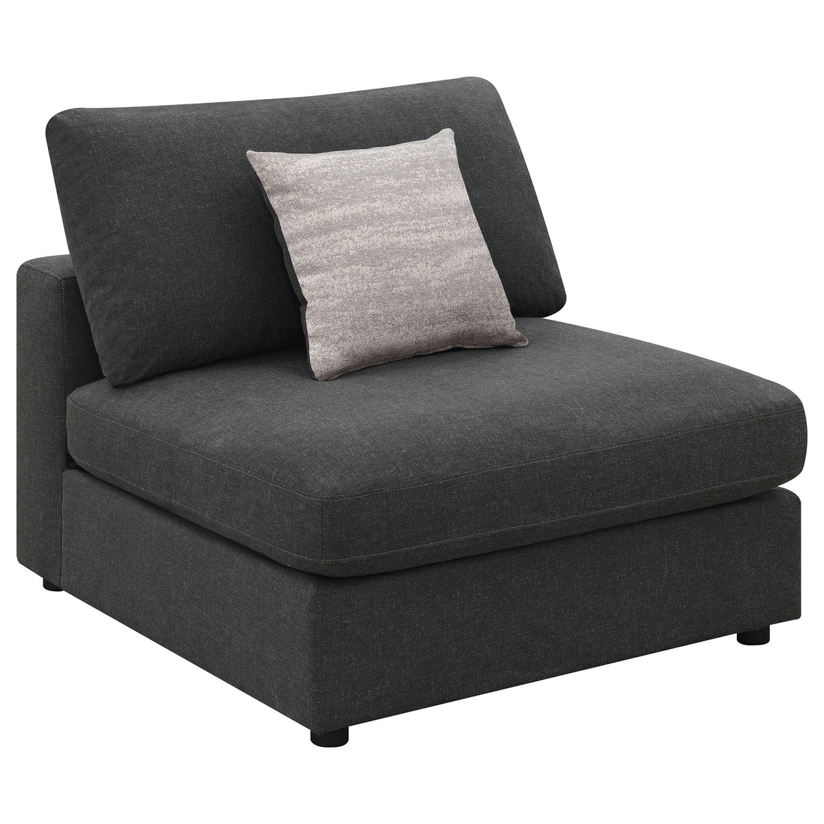 Unique Piece Furniture - Serene 4-piece Upholstered Modular Sectional Sofa Charcoal