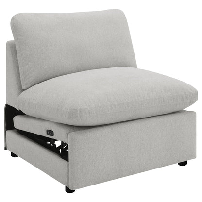 Unique Piece Furniture - Collins 5-piece Modular Power Reclining Sectional Grey