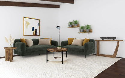 Unique Piece Furniture - Jade 2-piece Chenille Upholstered Sofa Set Green