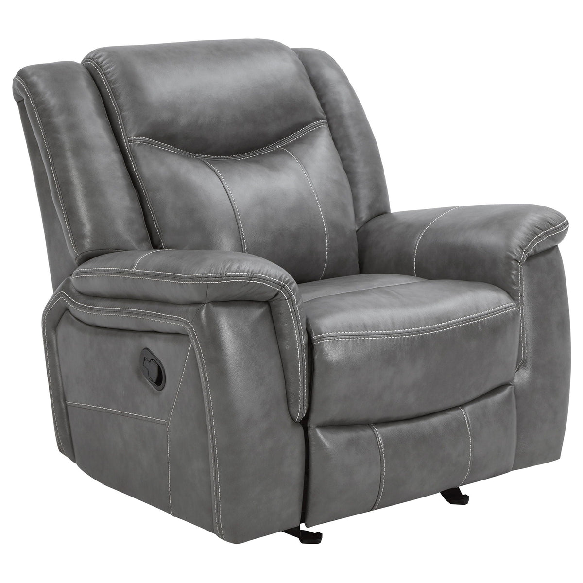 Unique Piece Furniture Conrad 3-piece Upholstered Padded Arm Motion Sofa Set Grey